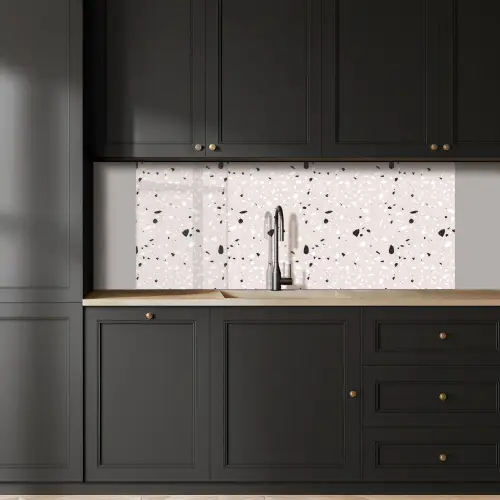 Terrazzo -  Patroon - Zacht - Zwart - Wit keuken achterwand 2 middel 871 -sfeer1