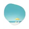 Strand - Blauwe lucht - Geel - Parasol Wandcirkel Organisch Forex 3mm klein -3d