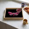 Vlinder - Roze - Nachtvlinder Dienblad Rechthoek middel -sfeer2