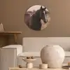 Paard - Zonsondergang - Bruin Akoestische PET Vilt - Rond klein -sfeer1