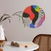 Abstract - Vormen - Kleuren - Stippen Akoestische PET Vilt - Rond klein -sfeer3
