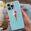 Bolletjes - Schepijs - Hoorntje - Blauw Hoesje iPhone 16 Pro Max met koord klein -sfeer3