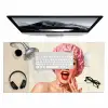 Vrouw - Douche - Roze Muismat XXL klein -3d