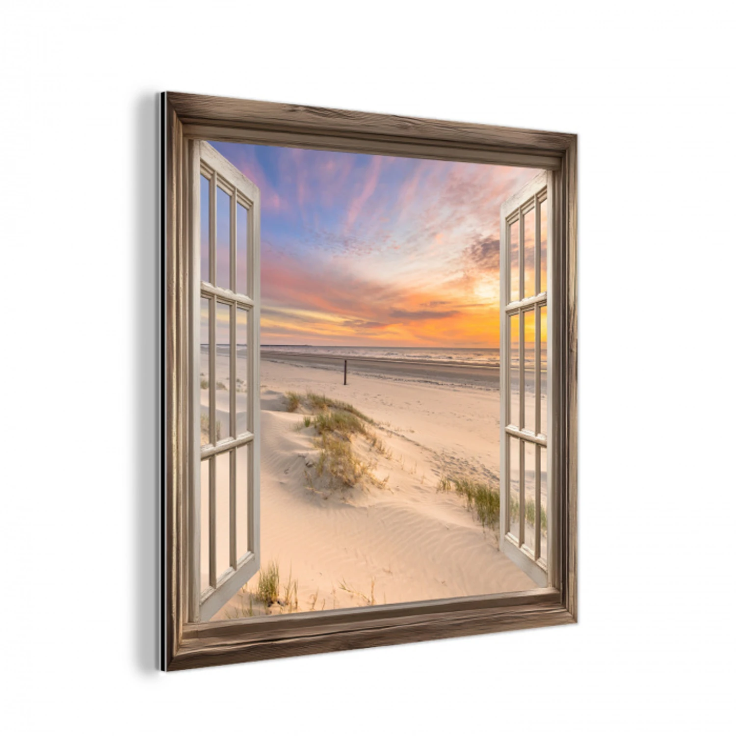 Doorkijk - Strand - Duinen - Natuur - Landschap aluminium wit klein -3d