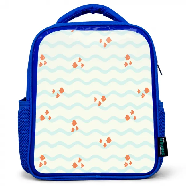 Golf - Vis - Blauw - Oranje Kinderrugzak - Blauw middel 862 -3d