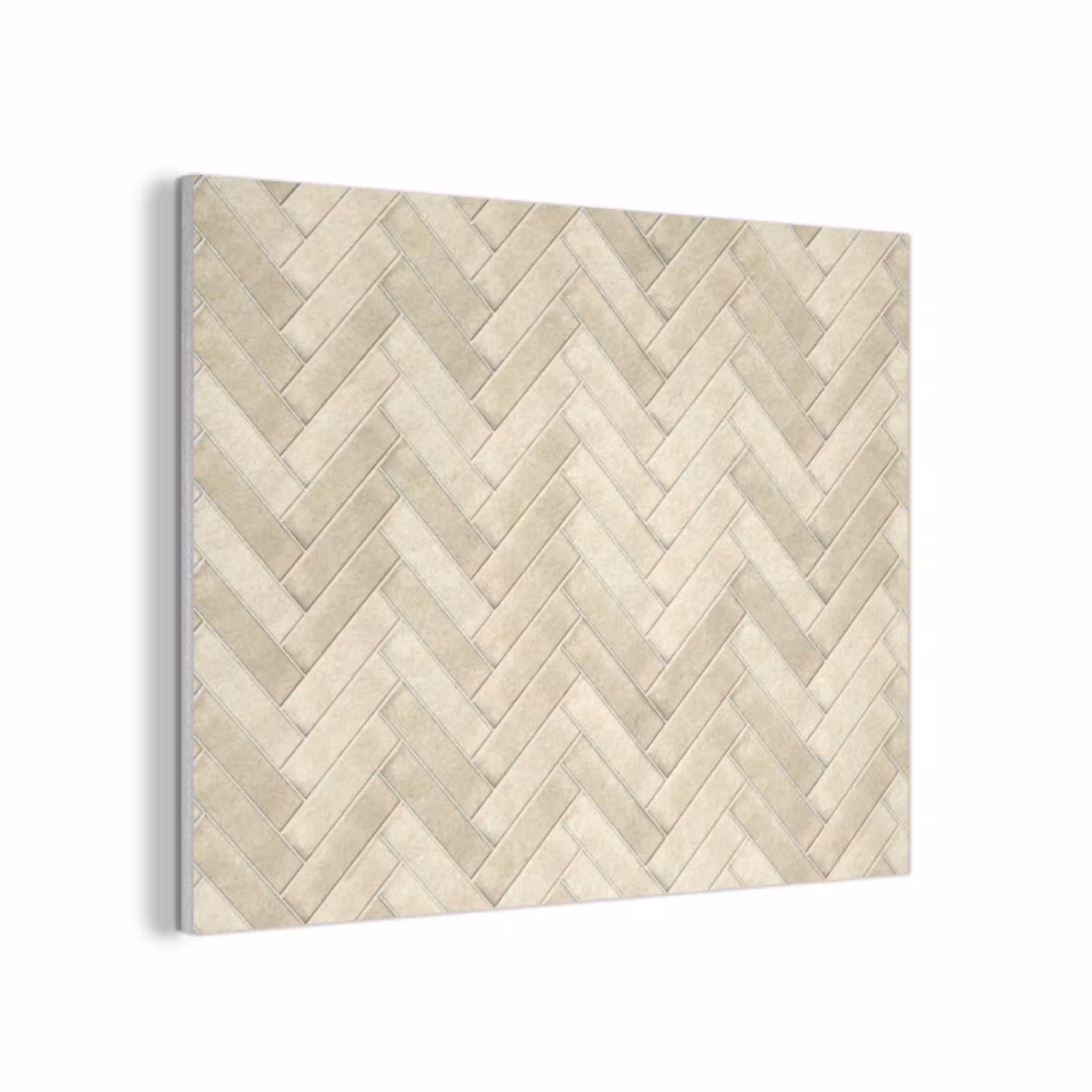 Visgraat - Wandtegel - Licht Beige PET vilt klein 837 -3d