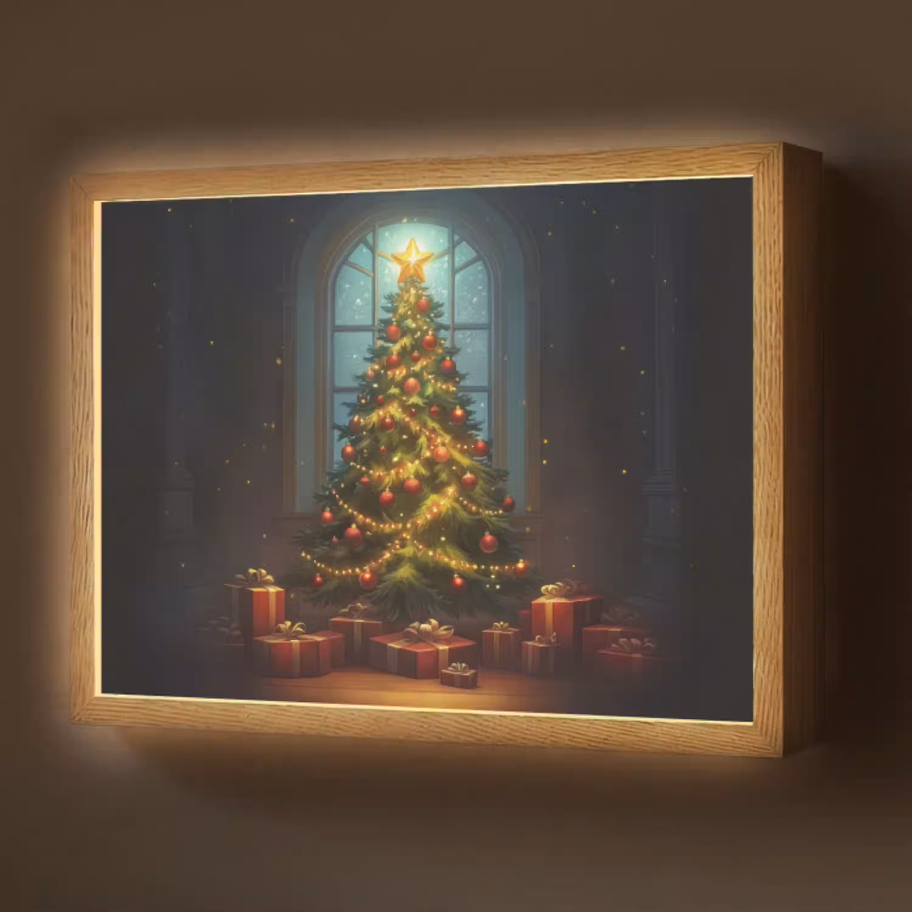 Kerstboom - Cadeau - Kerst - Winter Light Box met batterij (Wandlamp) middel -z3d_website