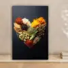 Specerijen - Mix - Hartvorm - Zwart canvas 2cm klein -sfeer1