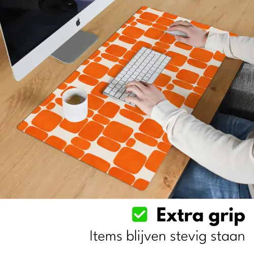 Patroon - Retro - Oranje Muismat XXL klein 681 -sfeer3