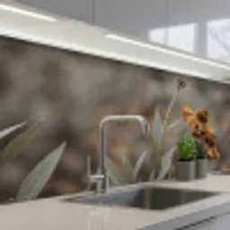 Zonnehoed - Droogbloemen - Geel - Warm keuken achterwand 2 middel -3d_schuin