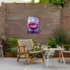 Graffiti - Lippen - Felroze - Geschilderd Tuinposter op houten frame 2 cm dik klein -sfeer3