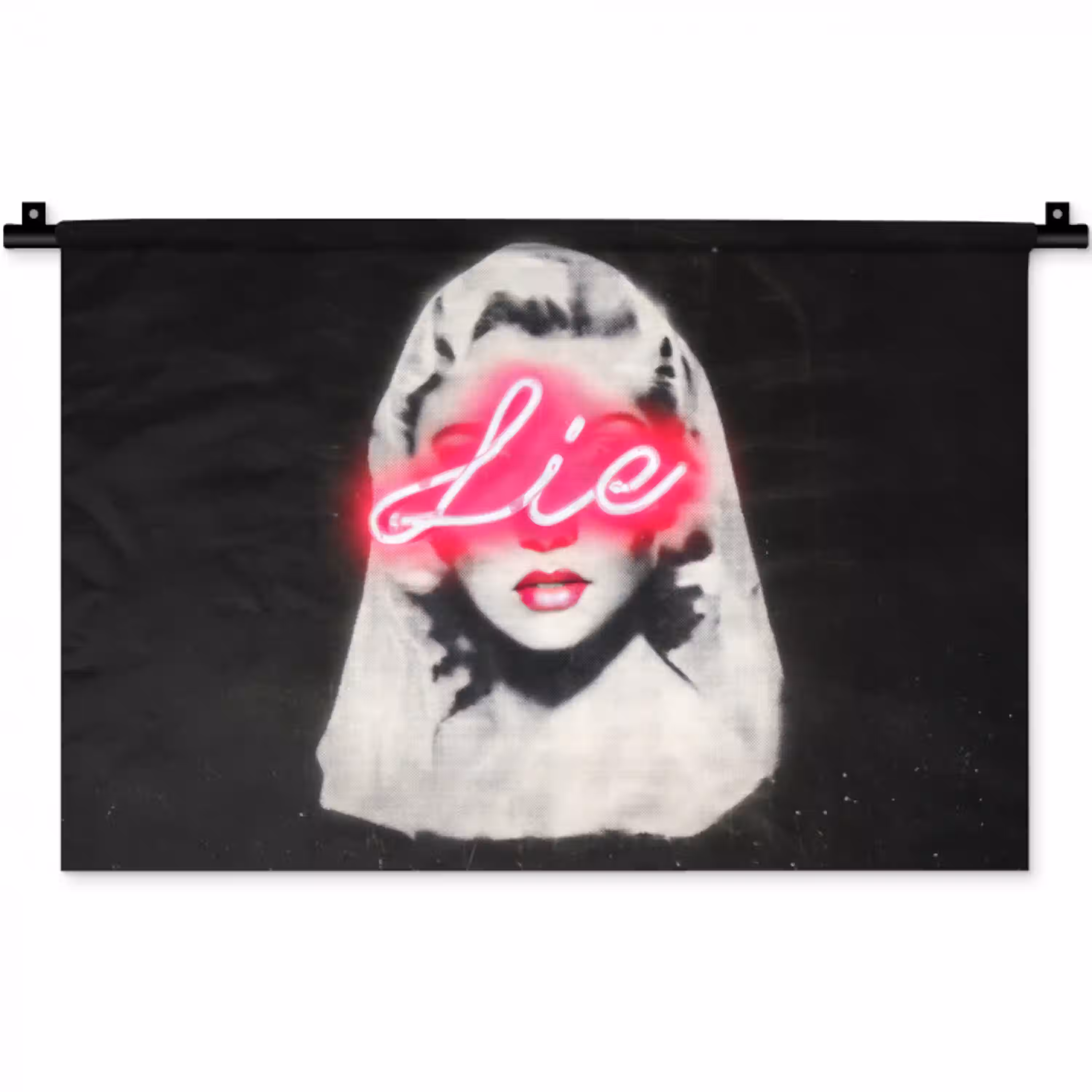 Neon - Letters - Vintage - Vrouw Wandkleed katoen klein -zz3d