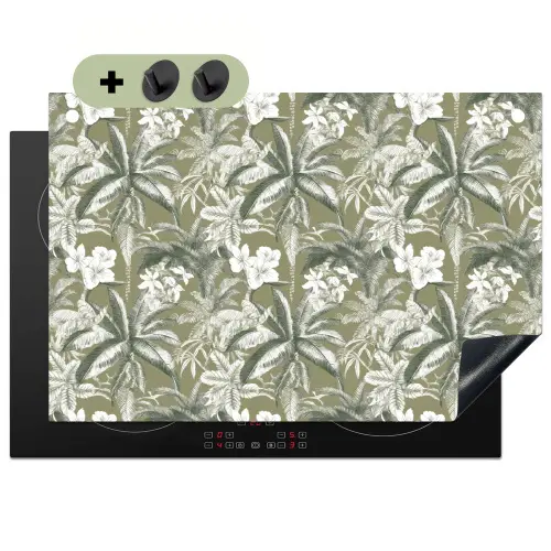 Botanisch - Bloemen - Groen Inductie beschemer met haakjes klein 777 -3d