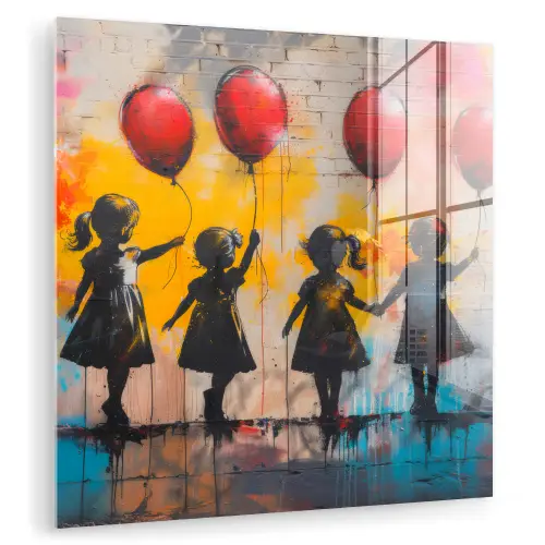 Graffiti - Kinderen - Street art - Ballon - Banksy plexiglas 5mm klein -zzzproduct_nieuw