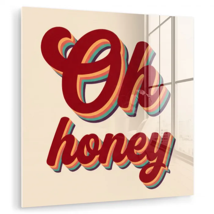 Oh honey - Rood - Schaduw plexiglas 5mm klein -zzzproduct_nieuw