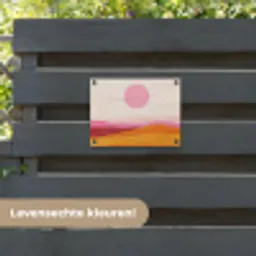 Heuvels - Oranje - Zon - Abstract tuinposter los doek klein -sfeer3