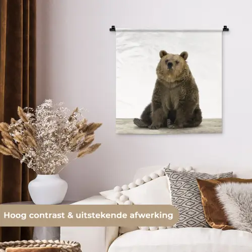 Bruine beer - Dieren - Beer - Schattig - Jongens - Meisjes Wandkleed katoen klein -sfeer1