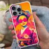 Vrouw - Zonnebril - Abstract - Oranje Hoesje iPhone 16 Pro Max met koord klein -sfeer3