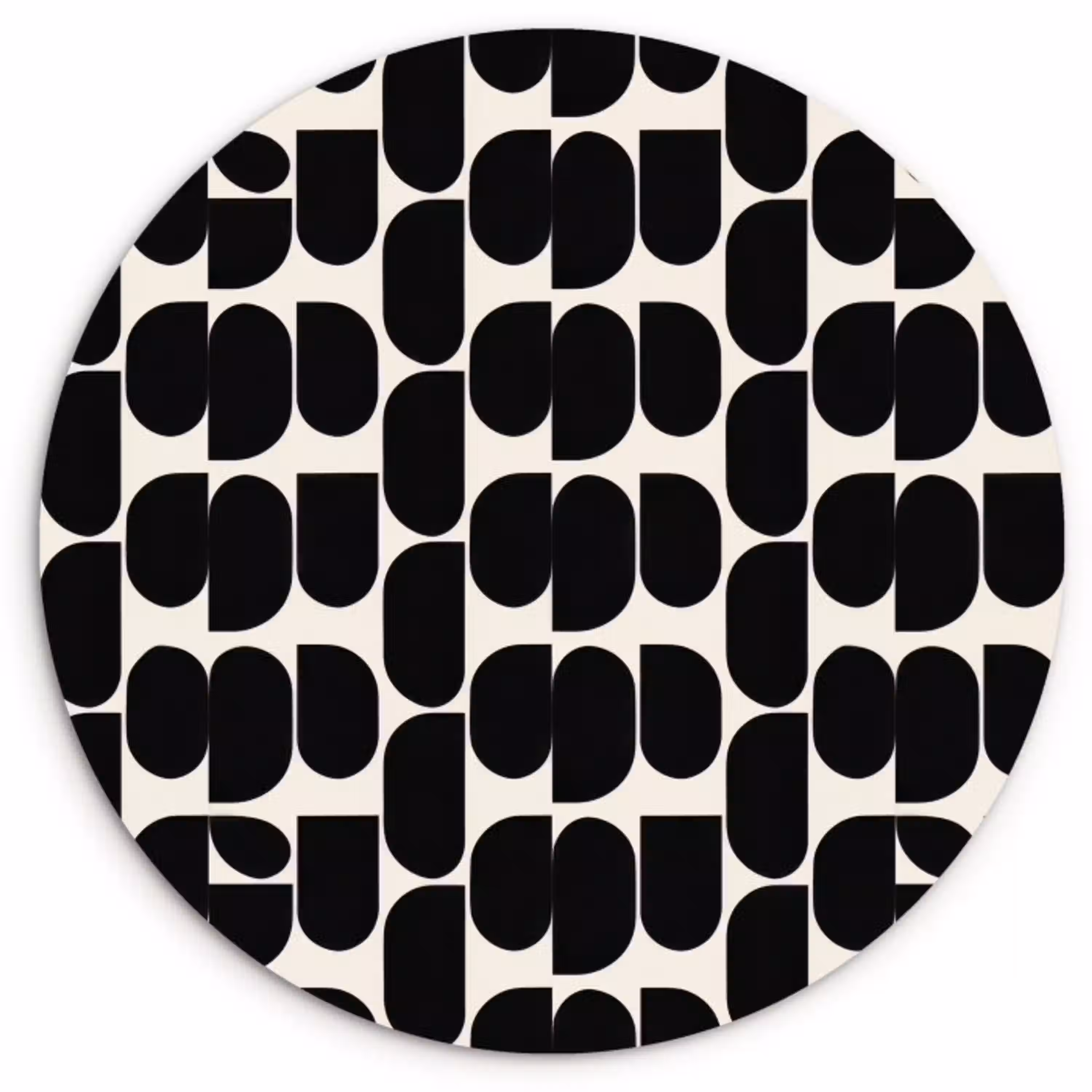 Modern - Patroon - Zwart Wandcirkel kunststof plaat 5mm dik klein 188 -3d