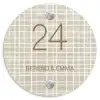 Beige raster - Klassiek Naambord Rond klein -3d