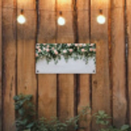 Bloemen - Muur - Rozen - Groen tuinposter los doek klein -sfeer1