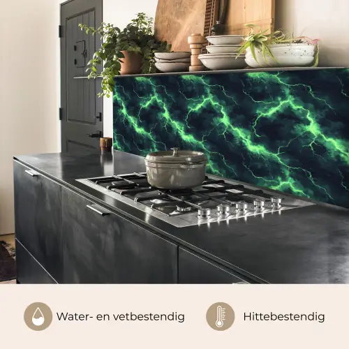 Groen - Bliksem - Storm keuken achterwand 2 middel 871 -usp_NL
