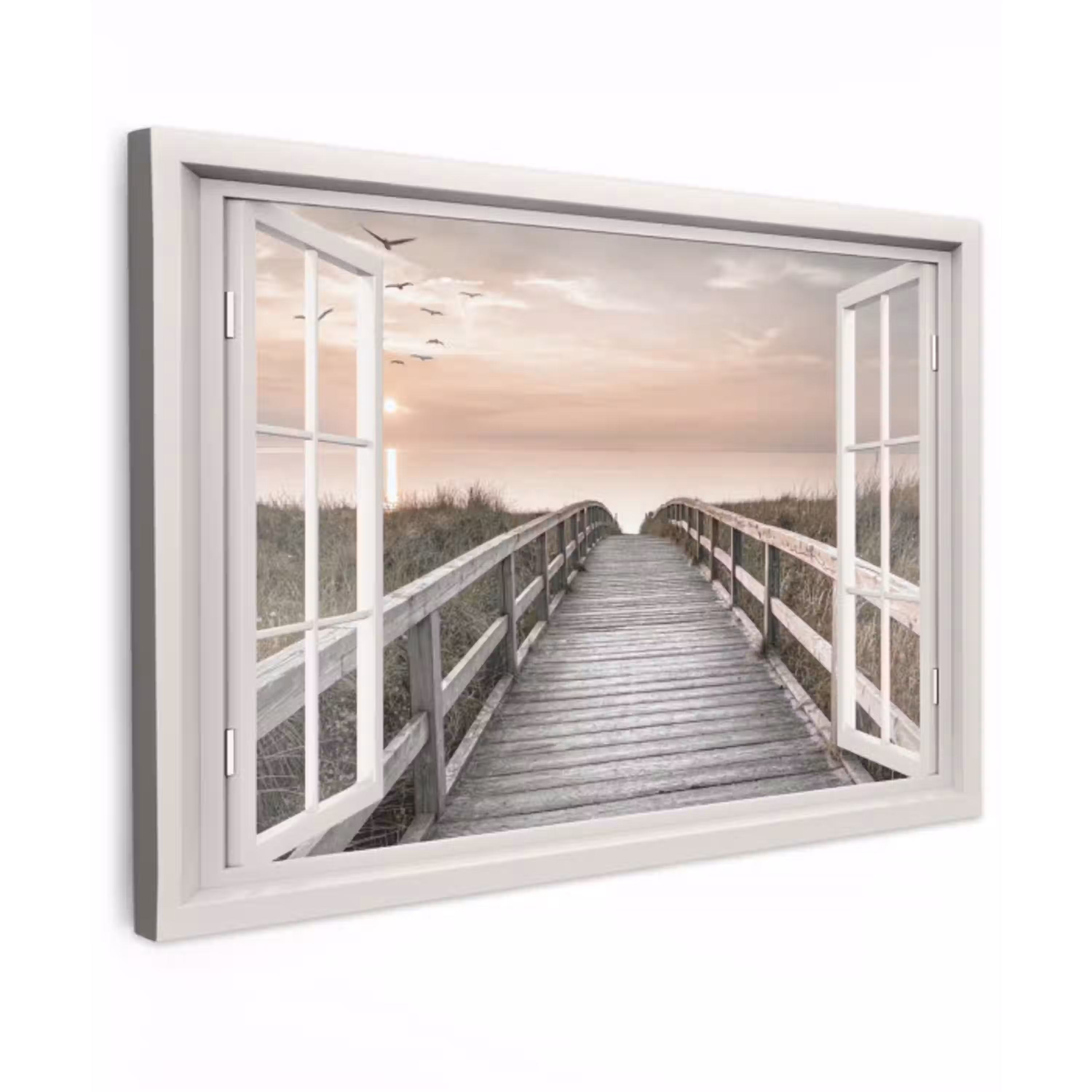 Doorkijk - Strand - Zee - Zonsondergang canvas 2cm klein -z3d