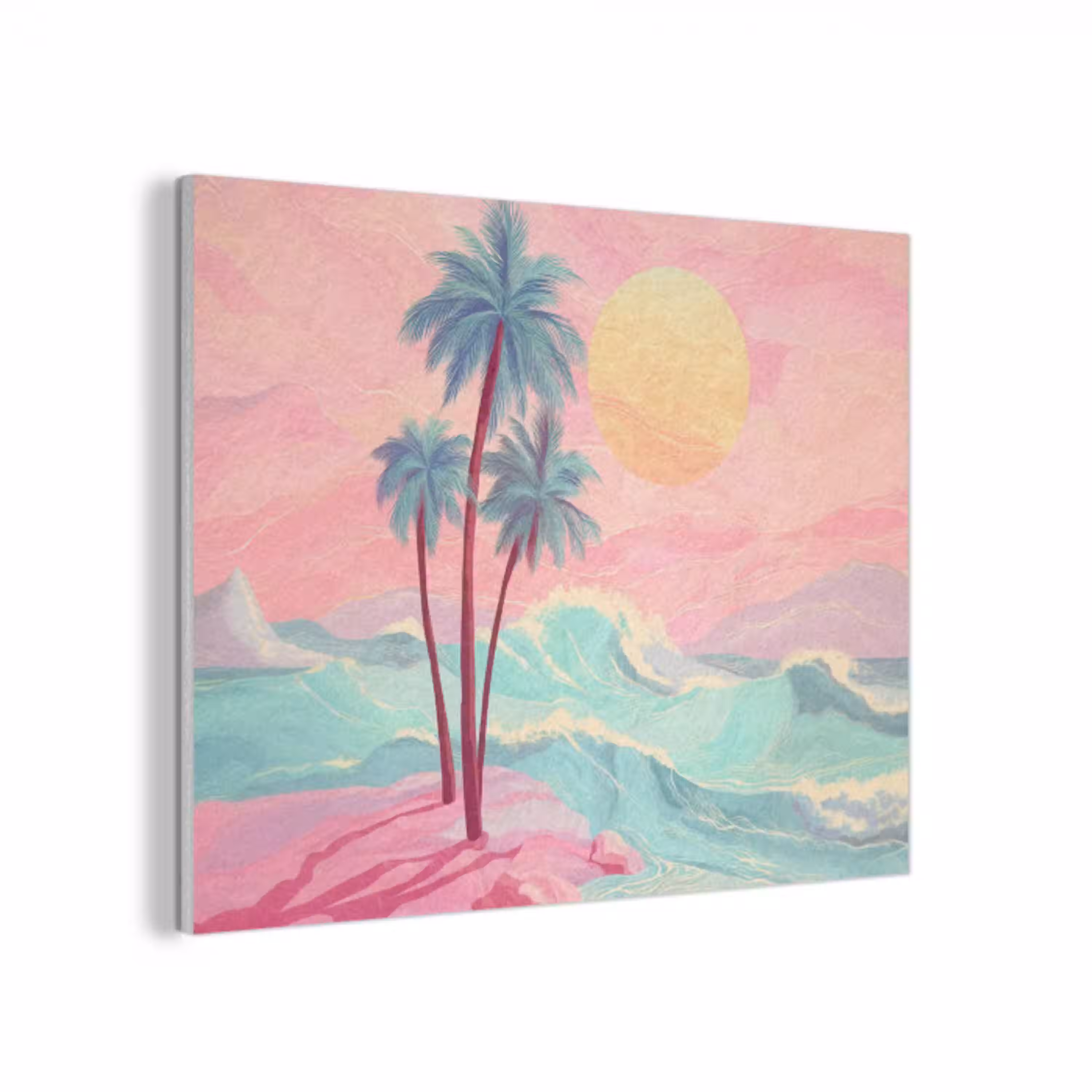 Palmbomen - Golven - Zee PET vilt klein -3d