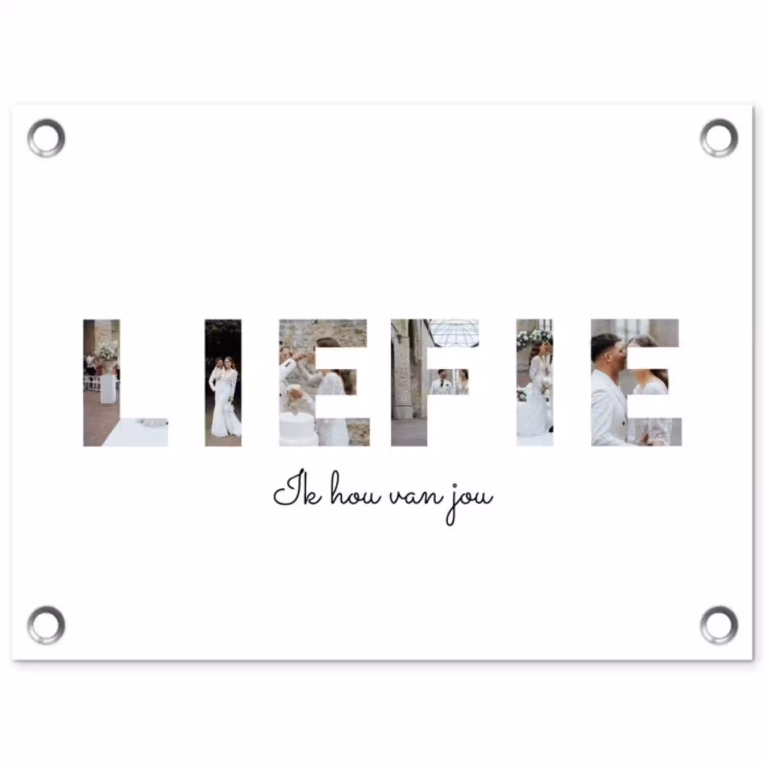 Gepersonaliseerde tuinposter - Liefie - Lettercollage