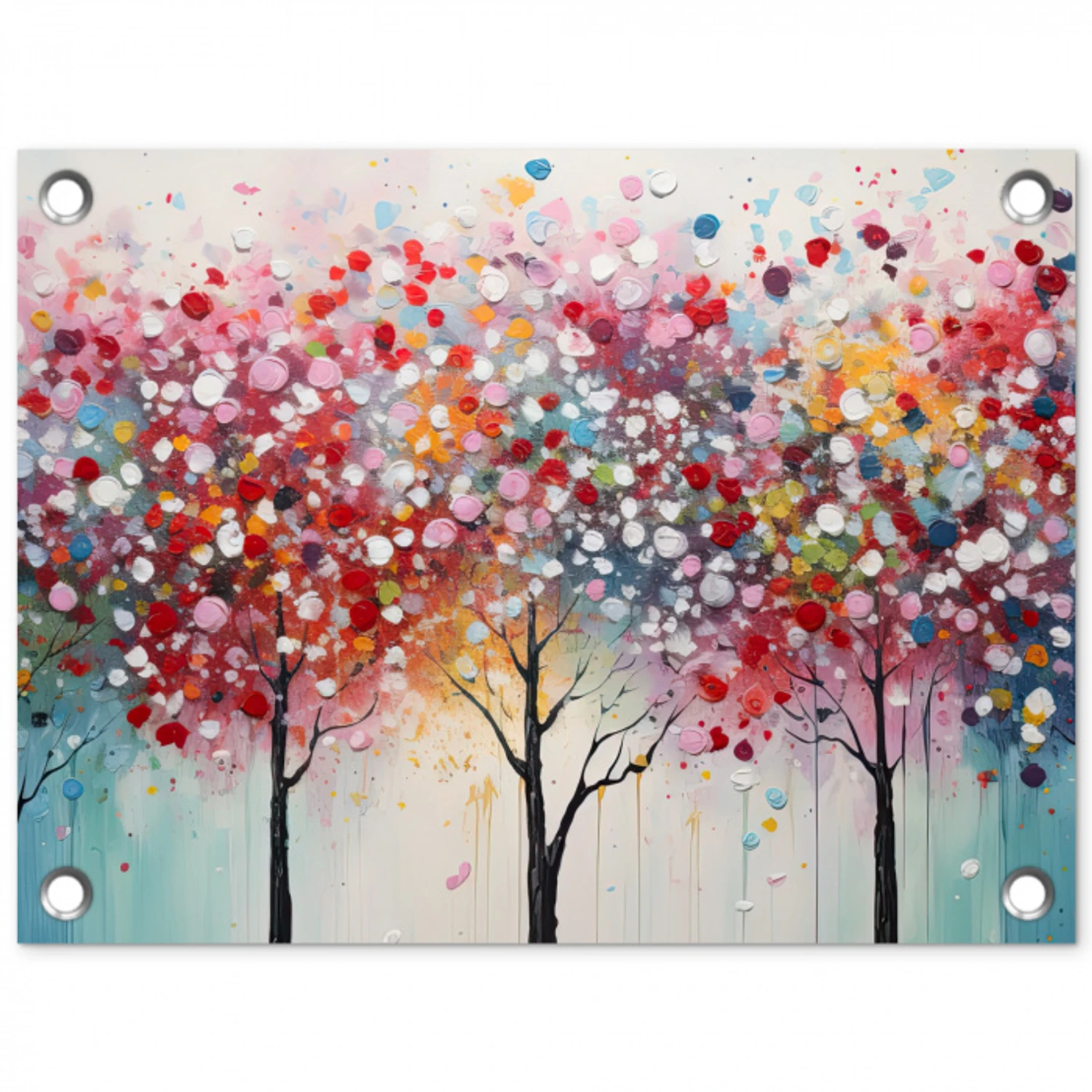 Kunst - Bomen - Natuur - Acryl tuinposter los doek klein -3d