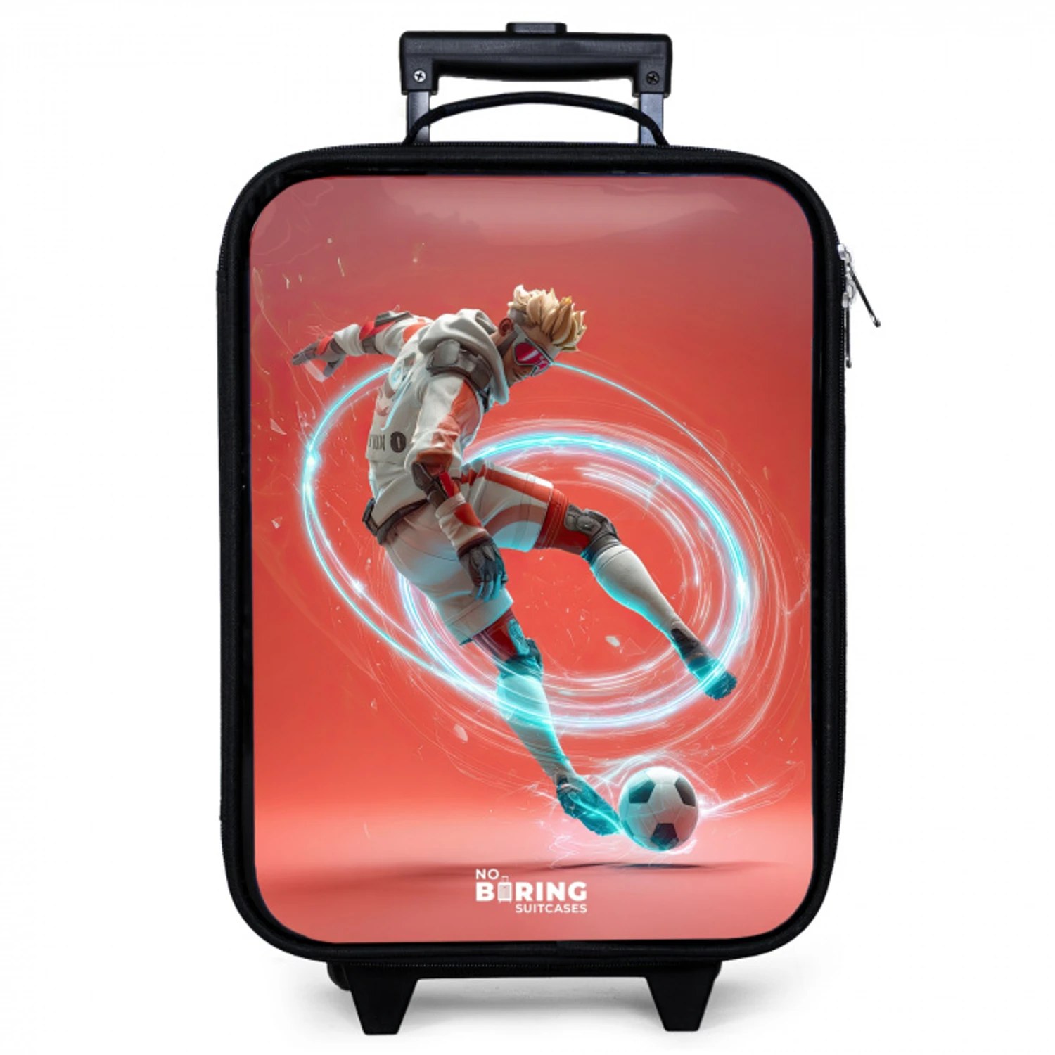 Voetbal - Jongen - Rood - Lichtcirkel Kinderkoffer - Zwart klein -zzz_website3d