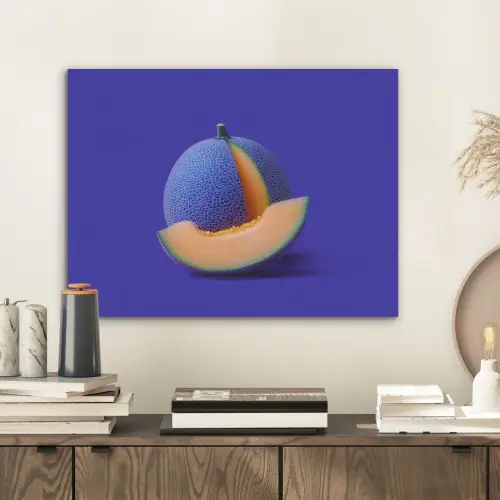 Meloen - Blauw - Oranje - Kunstzinnig PET vilt klein -sfeer1
