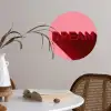 Dream - 3D - Rood - Roze Wandcirkel behangsticker klein -sfeer3