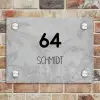 Grijs botanisch patroon - Modern Naambord Rechthoek middel -sfeer3