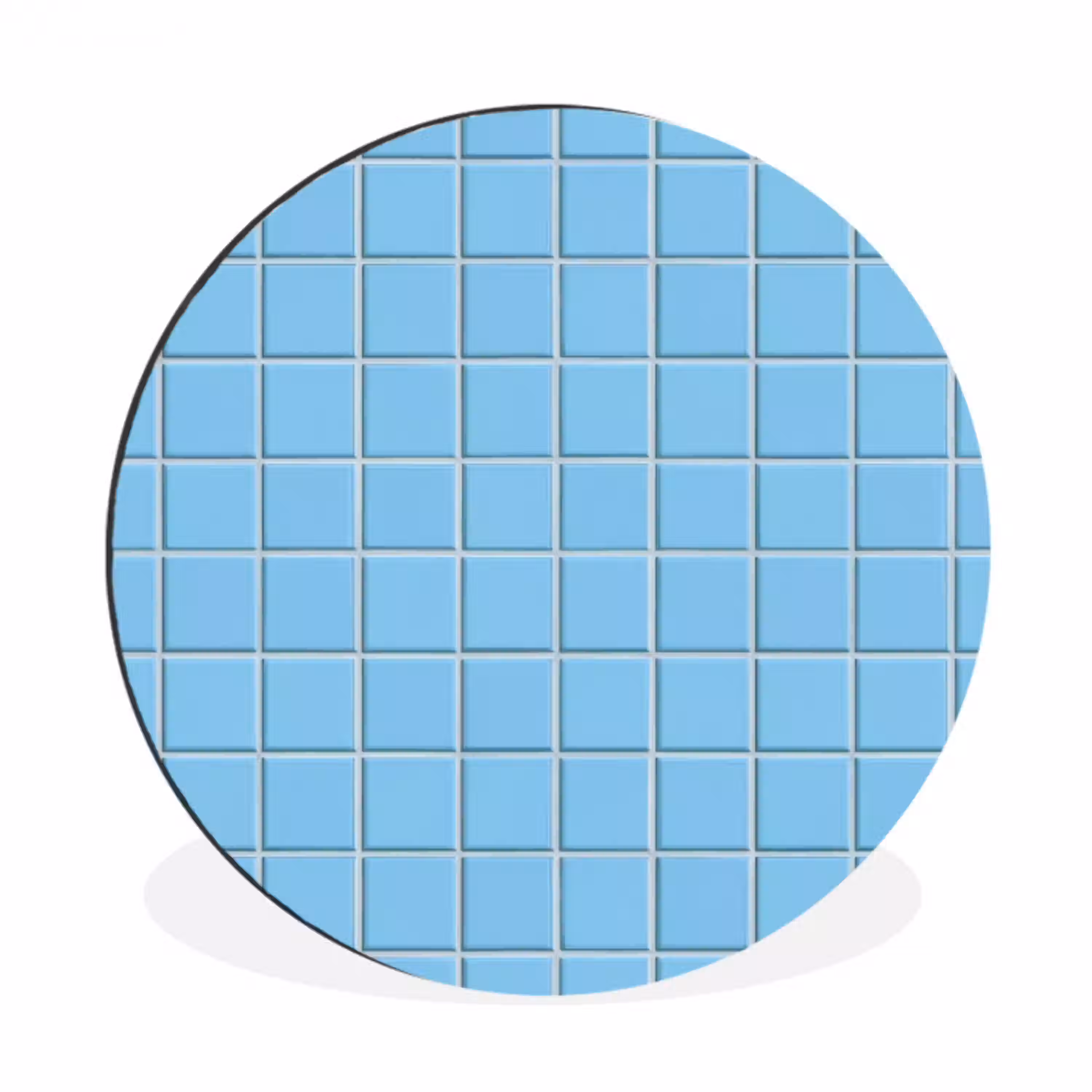 Patroon - Tegel - Pastel - Blauw Wandcirkel aluminium klein 190 -3d