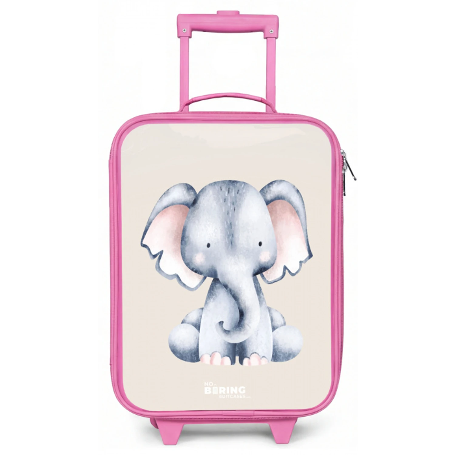 Olifant tekening tegen een beige achtergrond Kinderkoffer - Roze klein -zz3dotto