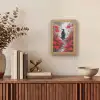 Rode bloemen - mistig - Man Light Box met kabel (Tafellamp) klein -sfeer2