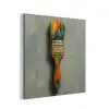 Verf - Kwast - Schilderij aluminium wit klein -3d