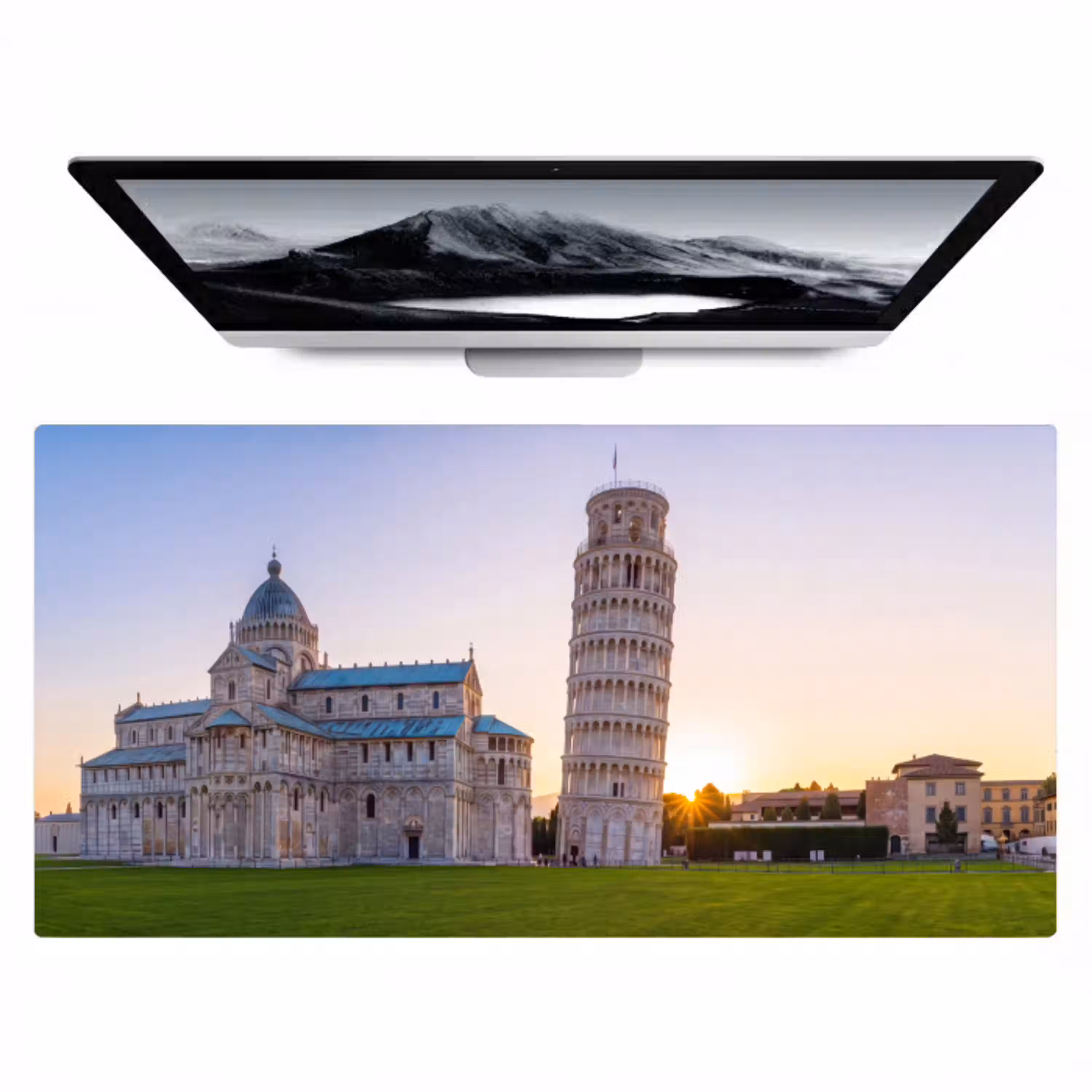 Architectuur - Toren - Pisa - Italië - Zonsondergang Muismat XXL klein -zzz3d