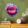 Graffiti - Lippen - Felroze - Geschilderd Wandcirkel Organisch Forex 3mm klein -sfeer2