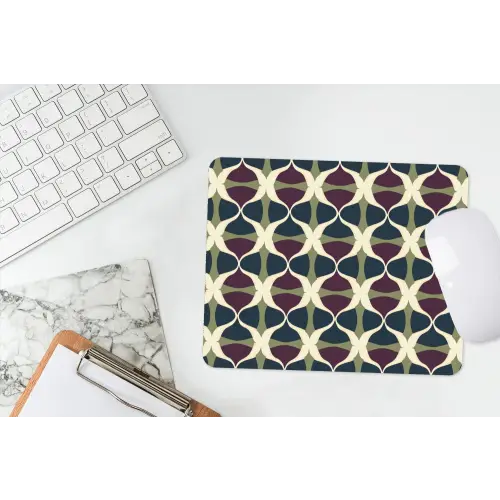 Abstract - Retro - Kleurrijk muismat rubber klein 262 -witbureau