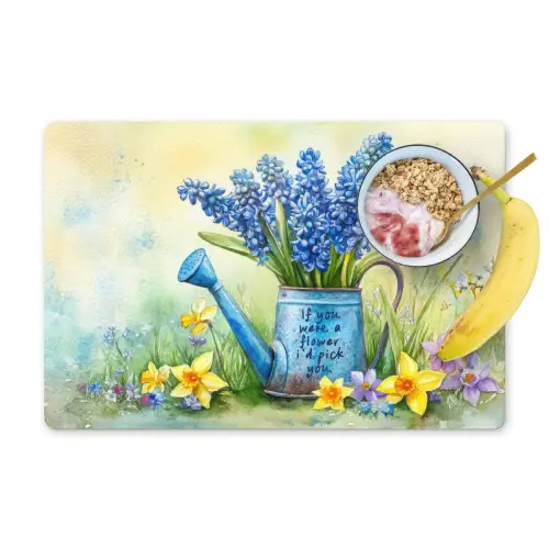 Lavendelbloemen - Quote - Gieter Placemat vinyl groot -zzzproduct_Kitchenyeah-website