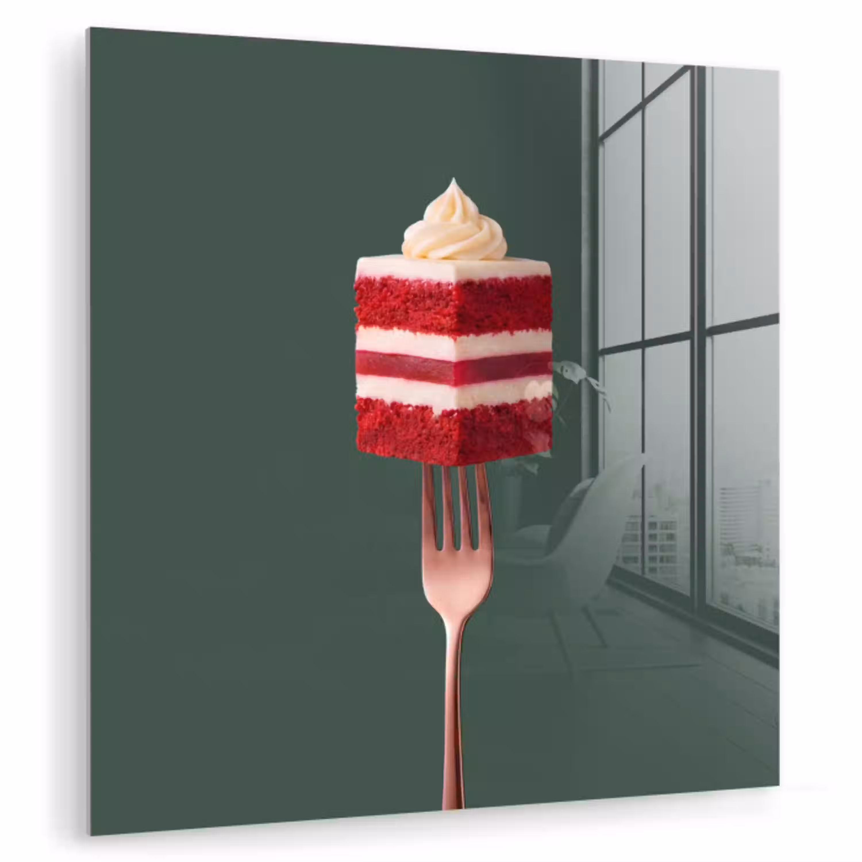 Cake - Vork - Rood plexiglas 5mm klein -zzzproduct_nieuw