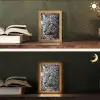 Luipaard - Zwart - Wit - Oog Light Box met kabel (Tafellamp) klein -sfeer3