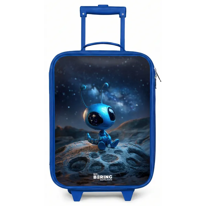 Blauw buitenaards wezentje onder sterrenhemel Kinderkoffer - Blauw klein -zz3dotto