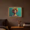 Vrouw - Hoodtooi - Tropisch - Fruit - Druiven Light Box met batterij (Wandlamp) middel -sfeer4