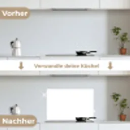 Zuivere Witheid keuken achterwand spatscherm klein -voor_na_DE