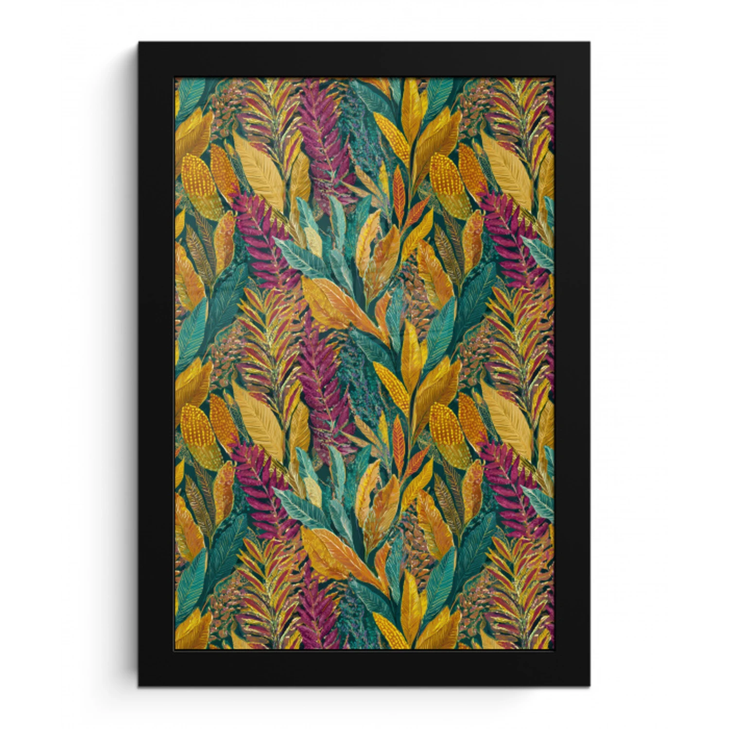 Tropische - Botanisch - Patroon - Kleurrijk - Exotisch fotolijst zwart zonder passe partout klein 224 -3d
