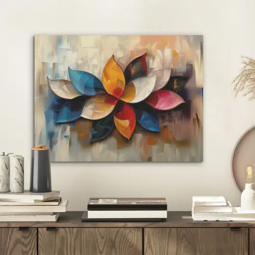 Bloem - Abstract - Kleurrijk - Bladeren PET vilt klein -sfeer1