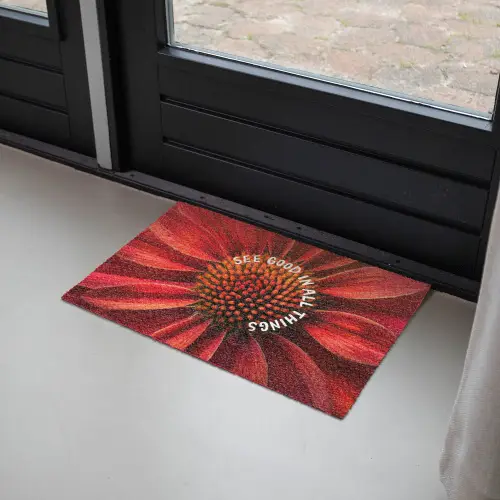 Close up - Bloem - Quote - Rood Deurmat klein -sfeer2
